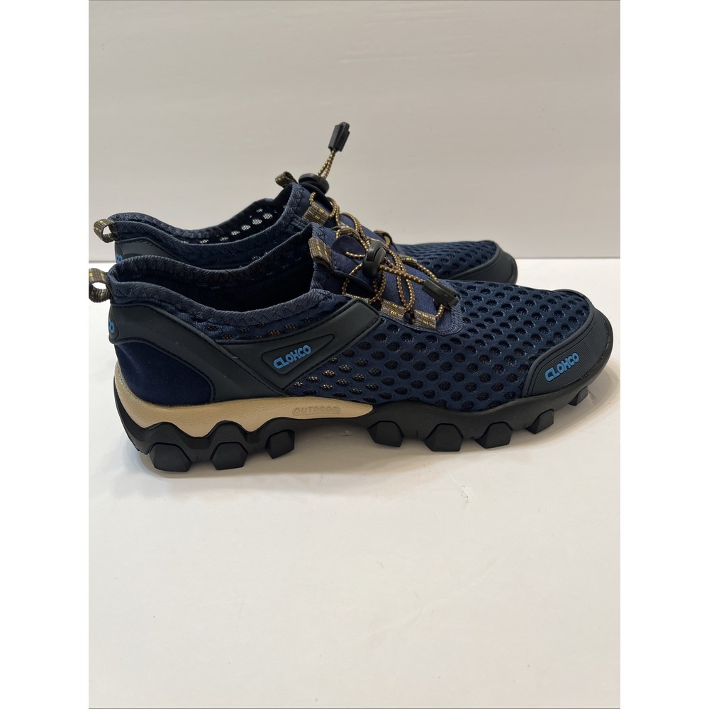 CLOHOO Men's 10 Hiking Shoe Mesh Breathable Lightweight Water Blue Non-Slip NWOT